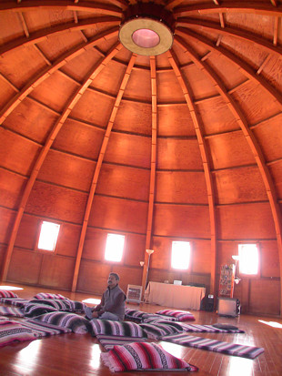 Inside the domed chamber